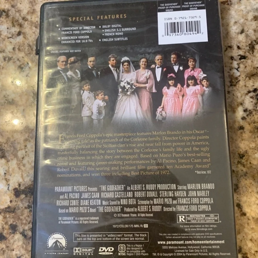DVD of The Movie “The Godfather”